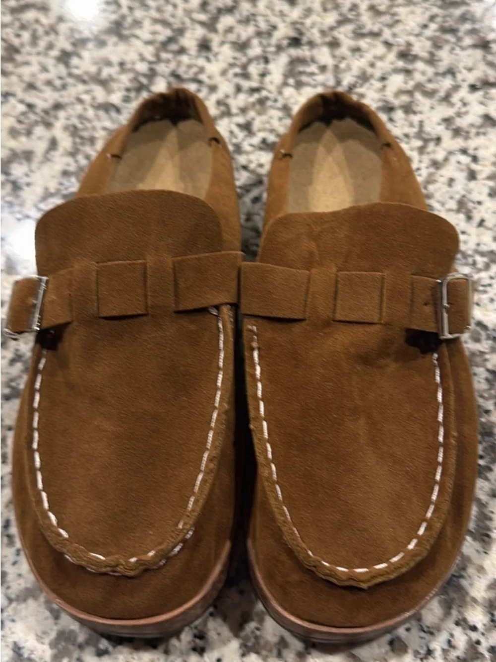 Brown Suede Slip-On Loafers - Picture 1 of 3